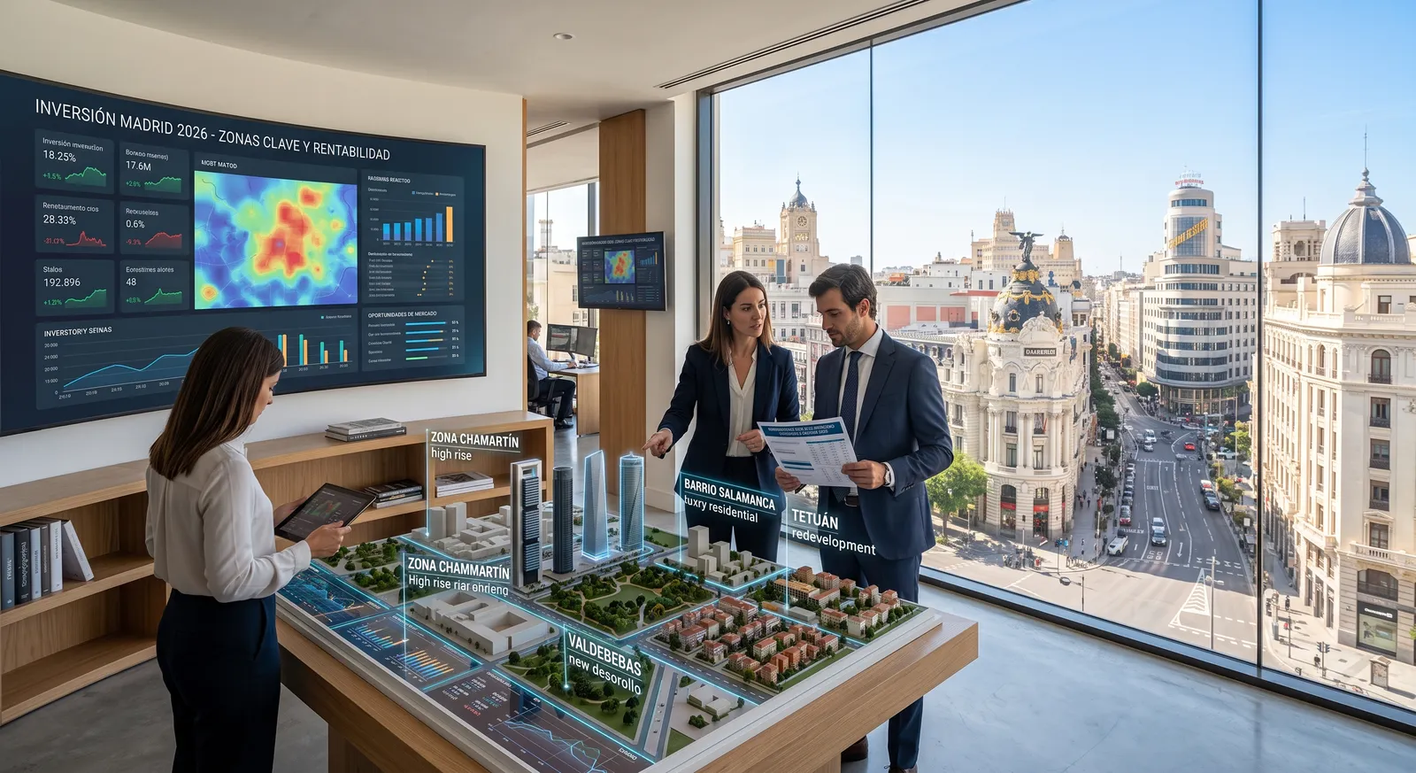 Las mejores zonas para invertir en Madrid 2026 (rentabilidad real)